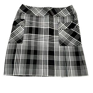 Liz Claiborne 6P Skirt Plaid Pleated Edge Preppy Academia